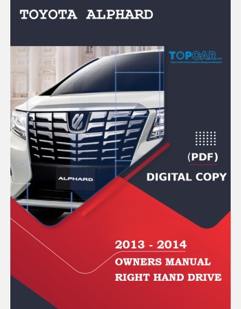 toyota alphard 2013-2014 owners manual in english